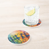 Kleurrijke silhouetten dansen zandsteen onderzetter (Zijkant)