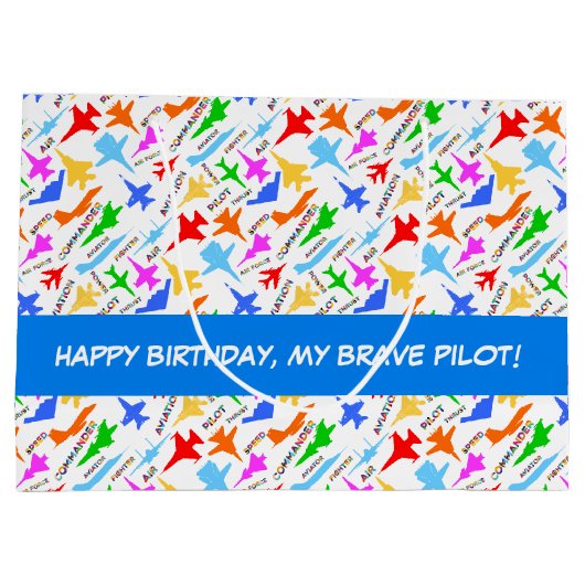 kleurrijke silhouetten van het patroon van militai groot cadeauzakje (Achterkant)