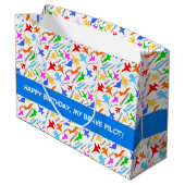 kleurrijke silhouetten van het patroon van militai groot cadeauzakje (Achterkant Gekanteld)