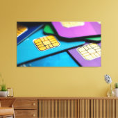 Kleurrijke simkaarten canvas afdruk (Insitu (Woonkamer))
