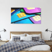 Kleurrijke simkaarten canvas afdruk (Insitu (Slaapkamer))