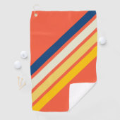 Kleurrijke Sinaasappel 70s 80s Retro Striped Strip Golfhanddoek (Insitu)