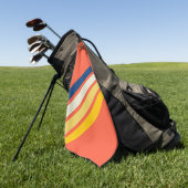 Kleurrijke Sinaasappel 70s 80s Retro Striped Strip Golfhanddoek (Groen)