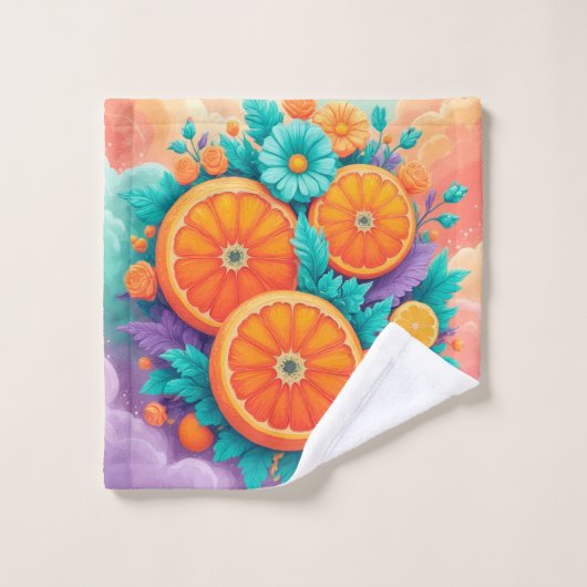 Kleurrijke sinaasappels bad handdoek (Wasdoekje)