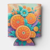 Kleurrijke sinaasappels blikjeskoeler (Voorkant)