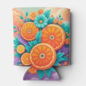 Kleurrijke sinaasappels blikjeskoeler (Achterkant)