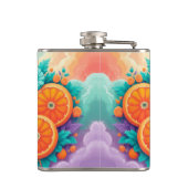 Kleurrijke sinaasappels met beste vader ooit heupfles (Achterkant)