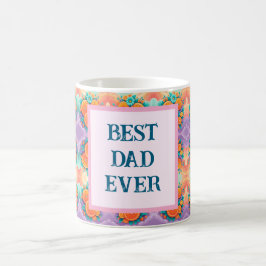 Kleurrijke sinaasappels met beste vader ooit koffiemok