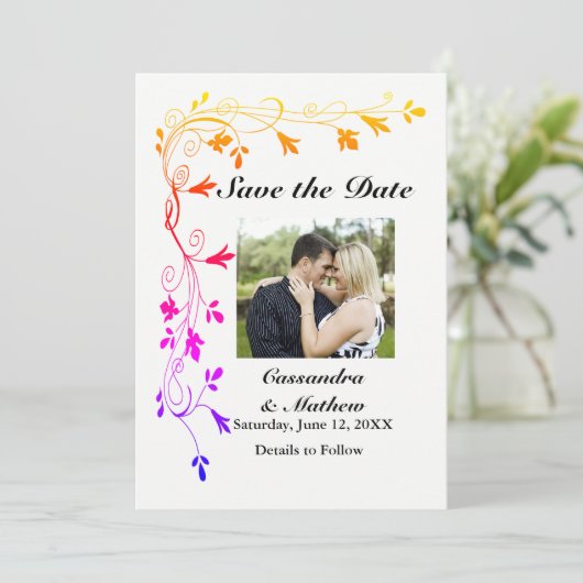 Kleurrijke sinaasappels met foto-opslagdatum Kaart (Staand voorkant)