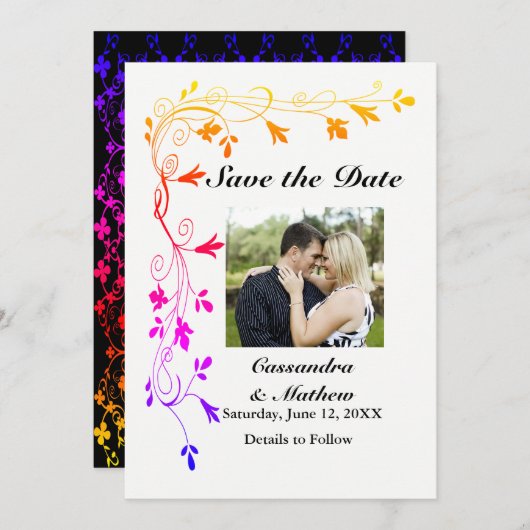 Kleurrijke sinaasappels met foto-opslagdatum Kaart (Voorkant / Achterkant)