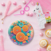 Kleurrijke sinaasappels papieren bordje (Feest)