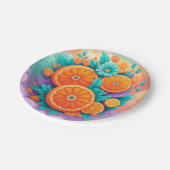 Kleurrijke sinaasappels papieren bordje (Gekanteld)