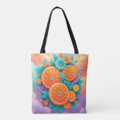 Kleurrijke sinaasappels tote bag (Achterkant)
