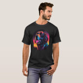 Kleurrijke Sint-Bernardhond Vader Moeder Graffiti T-shirt (Voorkant volledig)