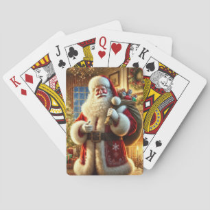 Kleurrijke Sinterklaas Rust Voordat Doorgaan Pokerkaarten