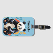 Kleurrijke Sitting Panda Beer Gepersonaliseerde Na Bagagelabel (Voorkant (horizontaal))