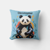 Kleurrijke Sitting Panda Beer Gepersonaliseerde Na Kussen (Voorkant)