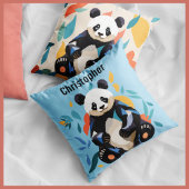 Kleurrijke Sitting Panda Beer Gepersonaliseerde Na Kussen