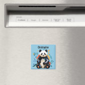 Kleurrijke Sitting Panda Beer Gepersonaliseerde Na Magneet (Insitu (Vaatwasser))