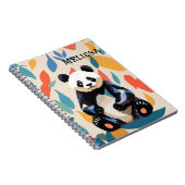 Kleurrijke Sitting Panda Beer Gepersonaliseerde na Notitieboek (Rechterzijde)
