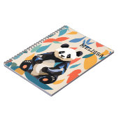 Kleurrijke Sitting Panda Beer Gepersonaliseerde na Notitieboek (Linkerzijde)