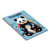 Kleurrijke Sitting Panda Beer Gepersonaliseerde Na Notitieboek (Rechterzijde)