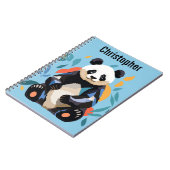 Kleurrijke Sitting Panda Beer Gepersonaliseerde Na Notitieboek (Linkerzijde)