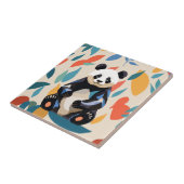 Kleurrijke Sitting Panda Beer Matisse geïnspireerd Tegeltje (Zijkant)