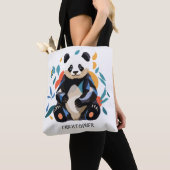 Kleurrijke Sitting Panda Beer Matisse Geïnspireerd Tote Bag (Dichtbij)