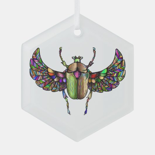 Kleurrijke sjab glas ornament (Voorkant)