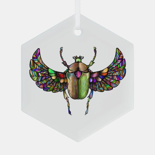 Kleurrijke sjab glas ornament (Achterkant)