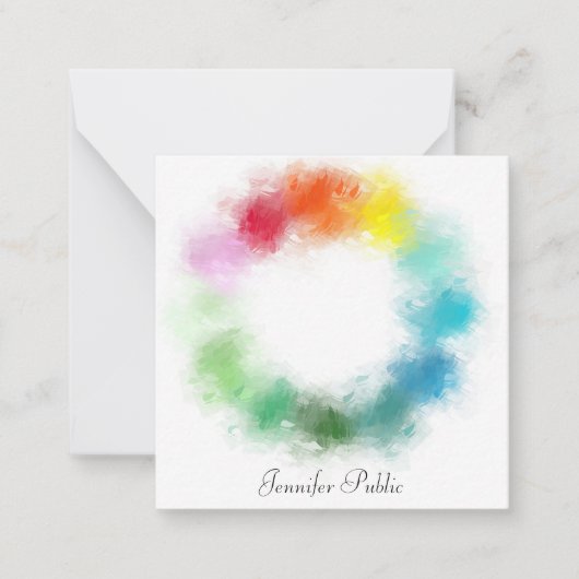 Kleurrijke Sjabloon Aangepaste handscriptnaam Teks (Voorkant)