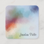 Kleurrijke Sjabloon Abstracte kunst Elegant Modern Vierkante Visitekaartje (Voorkant)