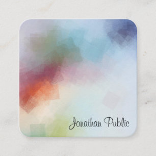 Kleurrijke Sjabloon Abstracte kunst Elegant Modern Vierkante Visitekaartje