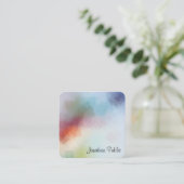 Kleurrijke Sjabloon Abstracte kunst Elegant Modern Vierkante Visitekaartje (Staand voorkant)