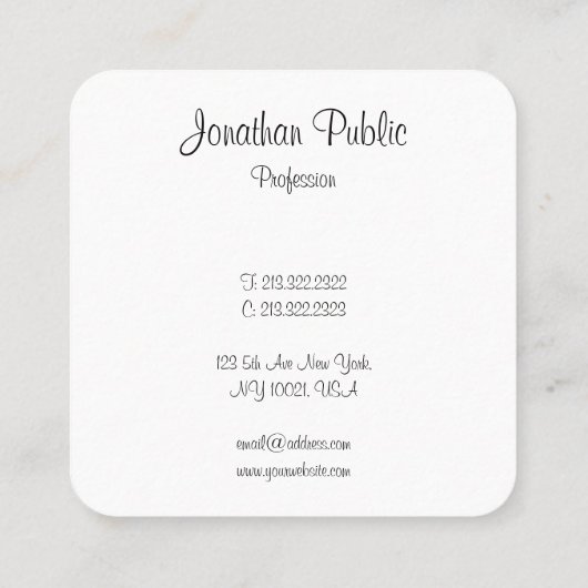 Kleurrijke Sjabloon Abstracte kunst Elegant Modern Vierkante Visitekaartje (Achterkant)