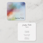 Kleurrijke Sjabloon Abstracte kunst Elegant Modern Vierkante Visitekaartje (Voorkant / Achterkant)