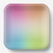 Kleurrijke Sjabloon Blauw Groen Geel Oranje Rood Papieren Bordje (Voorkant)