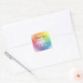 Kleurrijke Sjabloon Hartelijk dank voor handschrif Vierkante Sticker (Envelop)