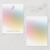 Kleurrijke Sjabloon legant handgeschreven monogram (Voorkant / Achterkant)