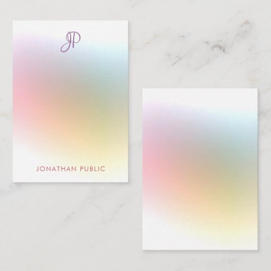 Kleurrijke Sjabloon legant handgeschreven monogram (Voorkant / Achterkant)