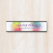 Kleurrijke Sjabloon Moderne elegante regenboogkleu Deurbordje (Voorkant)