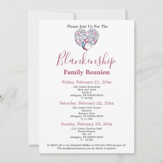 Kleurrijke Sjabloon van reünie van de familie van  Kaart (Voorkant)