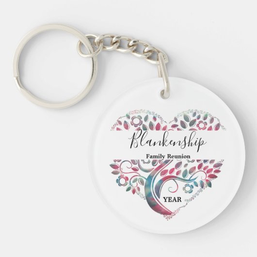 Kleurrijke Sjabloon van reünie van de familie van  Sleutelhanger (Voorkant)