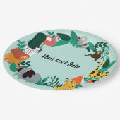 Kleurrijke sjabloon voor dierentuindieren papieren bordje (Gekanteld)