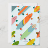 Kleurrijke Skateboard foto uitnodiging (Achterkant)