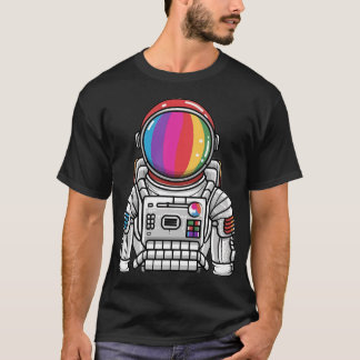 Kleurrijke Skeleton Astronaut T-shirt
