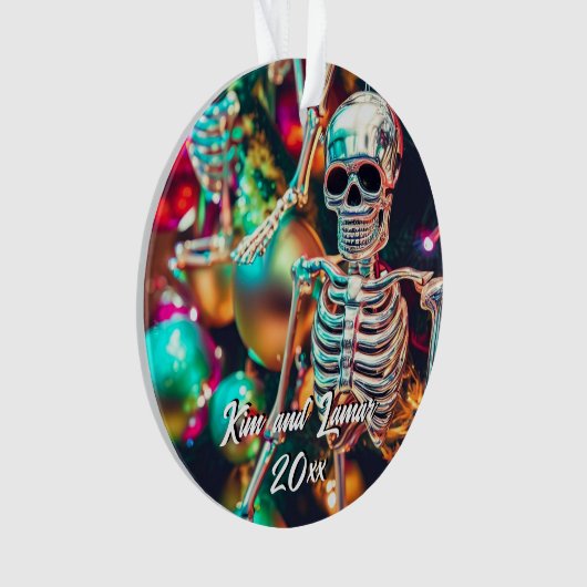 Kleurrijke Skeleton Ornamenten Christmas (voorkant)