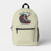 Kleurrijke Skeleton Surfer Bedrukte Rugzak (Voorkant)