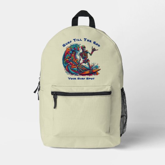 Kleurrijke Skeleton Surfer Bedrukte Rugzak (Voorkant)